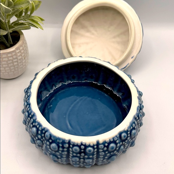 Gorgeous Ceramic Sea Urchin with lid. 7.5” x 7.5” - Picture 2 of 10